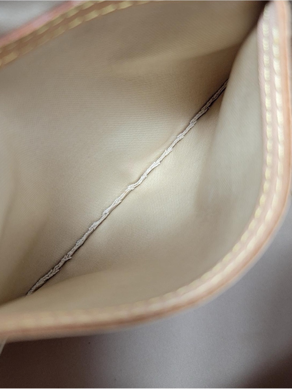 Louis Vuitton Cream and Tan Checkered Satchel - Picture 11 of 12